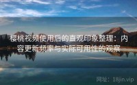 樱桃视频使用后的直观印象整理：内容更新频率与实际可用性的观察