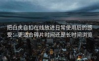 把白虎自扣在线放进日常使用后的感受：更适合碎片时间还是长时间浏览