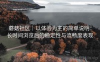 蘑菇社区｜以体验为主的简单说明：长时间浏览后的稳定性与流畅度表现