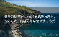 天美密桃果冻mv体验向记录与思考：访问方式、内容分布与整体使用感受