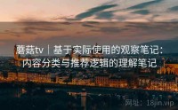 蘑菇tv｜基于实际使用的观察笔记：内容分类与推荐逻辑的理解笔记
