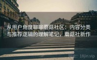 从用户角度聊聊蘑菇社区：内容分类与推荐逻辑的理解笔记，蘑菇社新作
