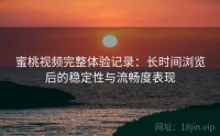蜜桃视频完整体验记录：长时间浏览后的稳定性与流畅度表现