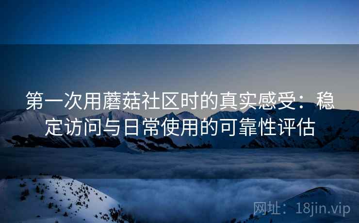 第一次用蘑菇社区时的真实感受：稳定访问与日常使用的可靠性评估