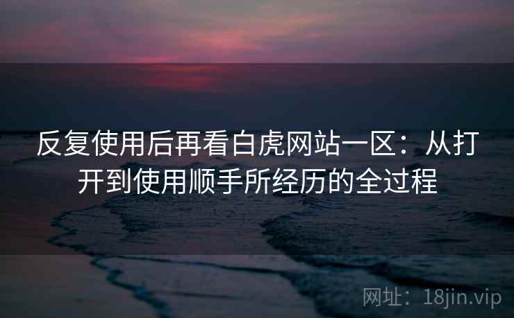 反复使用后再看白虎网站一区：从打开到使用顺手所经历的全过程