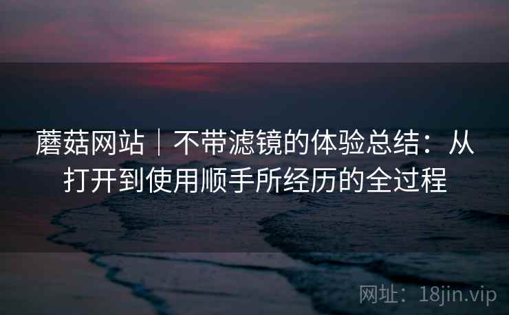 蘑菇网站｜不带滤镜的体验总结：从打开到使用顺手所经历的全过程