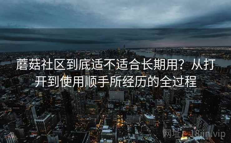 蘑菇社区到底适不适合长期用？从打开到使用顺手所经历的全过程