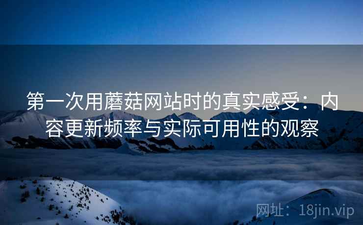 第一次用蘑菇网站时的真实感受：内容更新频率与实际可用性的观察