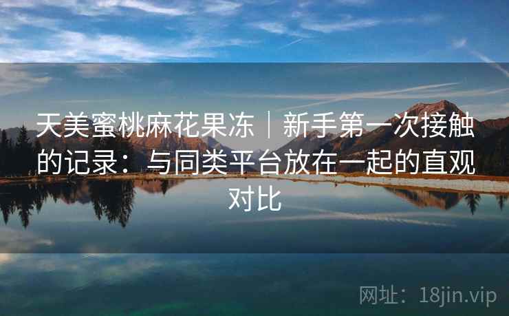 天美蜜桃麻花果冻｜新手第一次接触的记录：与同类平台放在一起的直观对比